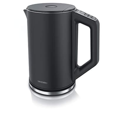 arendo - Bollitore Acqua Elettrico in Acciaio Inox - Modello Elegant - 1,5 Litri - 2200 W - Regolazidone della Temperatura da 40 a 100°C - Design a parete doppia - Nero