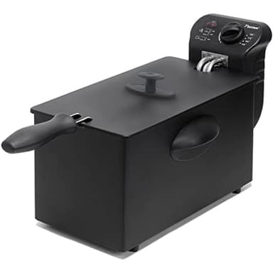 Bestron Friggitrice, friggitrice ad olio con tecnologia a zona fredda, 3,5 litri, con controllo della temperatura, lavabile in lavastoviglie, 2000 watt, colore: nero