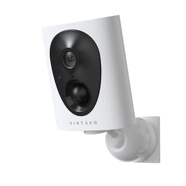 VIRTAVO 2K Telecamera WiFi Esterno/Interno Senza Fili a Batteria, Visione Notturna a Colori Starlight, Videocamera Allarme, Rilevamento PIR, Audio Bidirezionale, VF1