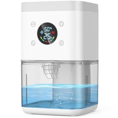 Deumidificatore 1800ML, Deumidificatore Casa Muffa, Desumidificatore silenzioso con timer, filtro e disiumidificazione intelligente, purificatore dell'aria-Bianco