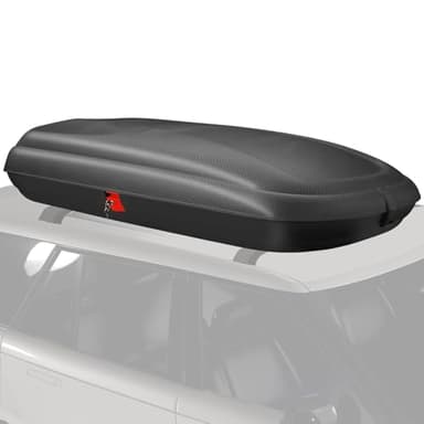 COSTWAY Box da Tetto per Auto XL, Baule Tetto Universale Rigido Impermeabile Super Resistente in Fibra Carbonio e Metallo, Portapacchi per Auto con Chiavi, Capacità 75 kg (201 x 79 x 38 cm)