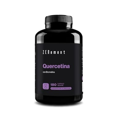 Quercetina - con Bromelina per un Assorbimento Ottimale - 500 mg di Quercetina Pura, Estratto Standardizzato al 95% - 180 Capsule Vegane - senza Additivi, senza Glutine e senza Lattosio - Zenement
