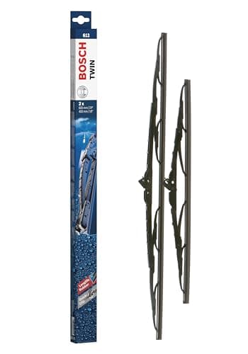 Bosch Twin 612 Tergicristalli Anteriori, Set di 2 Tergicristalli di Ricambio, con Adattatore Quick-Clip Preassemblato, 600 mm / 400 mm
