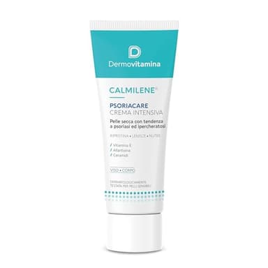 Dermovitamina Calmilene Psoriacare Crema Intensiva - Con Vitamina E e Ceramidi - Per la Pelle con Prurito, Arrossamento e Disquamazione - Con tendenza a Psoriasi e Ipercheratosi Cutanea - 50 ml