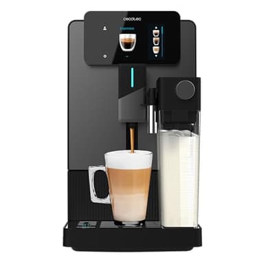 Cecotec Macchina da Caffè Superautomatica Cremmaet Latte Touch. 19Bar, Thermoblock, 12 Bevande, 4 Profili, Acqua 1.1L, 400ml Latte, Schermo TFT, Macinino Conico, Pulizia Automatica, Altezza Regolabile