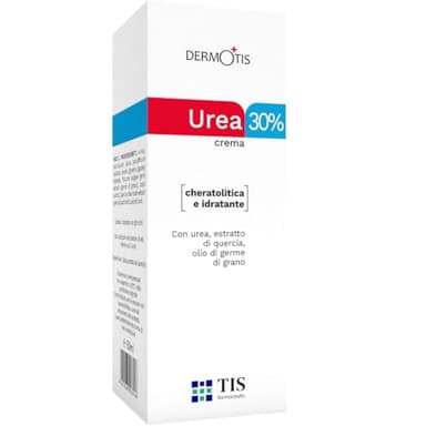 TIS - Crema con urea 30%, per rimozione cicatrici e ferite, eczemi, cheratosi, psoriasi, eruzioni cutanee. Con acido lattico - Alfaidrossiacidi, corteccia di quercia e olio di germe di grano.
