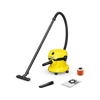 Kärcher aspiratore solidi liquidi WD 2 Plus V-12/4/18/C, filtro a cartuccia, tubo di aspirazione: 1,8m, contenitore in plastica: 12 l, 1.000W, funz. soffiante, bocchetta per pavimenti e interstizi