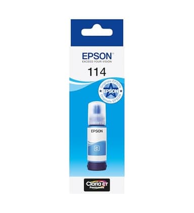 Epson Claria ET Premium, Serie 114, Inchiostro per Stampanti EcoTank, Single Pack 1 Colore (Ciano), 70ml, Stampa fino a 2300 fotografie con un set