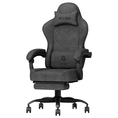 PZDO Sedia Gaming Ergonomica Sedia da Ufficio con Tessuto High-Tech, Poltrona Gamings con Poggiapiedi,PC Sedie Computer Gaming Chair Poggiatesta, Adulti, Adolescenti, regalo, 150 kg(Nero)