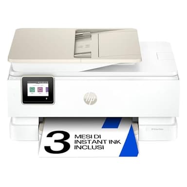 HP Envy Photo 7930 B63K5B, Stampante Multifunzione a Getto d'Inchiostro A4 a Colori, Foto, Fronte/Retro Automatico, 22 ppm, app, 3 Mesi di Inchiostro Instant Ink Inclusi, Bianca