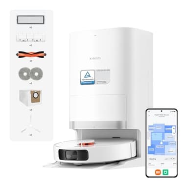 Xiaomi Robot Vacuum X20+, Robot Aspirapolvere Lavapavimenti, Stazione Smart All-in-one, Aspirazione 6.000 Pa, Navigazione Laser 3D, Lavaggio e Pulizia Pavimenti con Doppio Panno Rotante, Controllo App