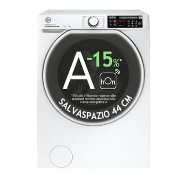 Hoover H-WASH 500 Lavatrice SLIM 7 Kg, 1200 Giri, Classe A, Motore Inverter Eco-Power, Wi-Fi + Bluetooth, Power Care, Vapore, Profondità Slim 45,4 cm, 85 x 60 x 45,4 cm (AxLxP), Bianco, HW4 27AMC7/1-S