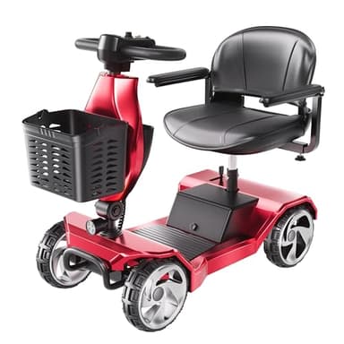 Serianie Scooter Elettrico 4 Ruote per Disabili e Anziani, Pieghevole Motorino Elettrico Adulti senza Patente, Sedile Ampio, Scooter per la Mobilità con Design Stabile e Prezzi Accessibili