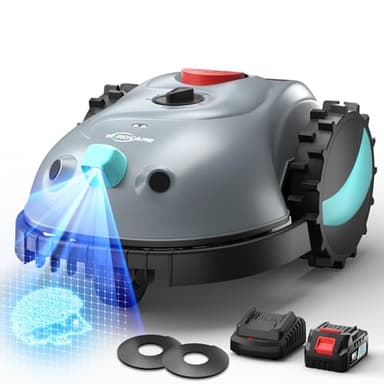 (2026 Upgrade) YARDCARE V100 Robot Tagliaerba a Batteria con Navigazione Visiva, Rilevamento di 150 Ostacoli, Robot Tosaerba Fino a 150 m², Robot Tosaerba con Strisciamagnetica, Lame di Ricambio