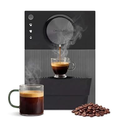 Cecotec Macchina da Caffè Superautomatica Compatta Cremmaet Cube. 1350W, Sistema Pressatura 10g, Pre-Infusione, 19 Bar, Sistema Thermoblock, 5 Livelli Macinatura, Pannello Controllo Tattile