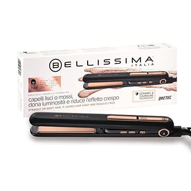 Bellissima Imetec Creativity Ceramic & Tourmaline, Piastra Per Capelli, Liscio O Mosso, Rivestimento In Ceramica E Tormalina, Regolazione Temperatura Da 150-230°C, Riscaldamento Rapido