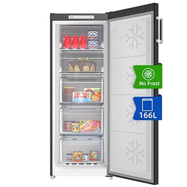 CHiQ FSD166NE4E 166L Congelatore verticale a cassetti,No Frost,Nero Acciaio Inossidabile Porte Reversibili A+, 42 db, 12 anni di garanzia sul compressore