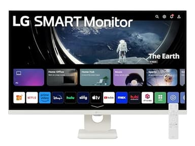 LG 32U721SA Monitor Smart 32" 4K, HDR, webOS con app di streaming, Wi-Fi, Bluetooth, AirPlay, Screen Share, Browser Internet, Speaker Stereo 10W, USB-C (65W), HDMI, Hub USB, Telecomando, Bianco