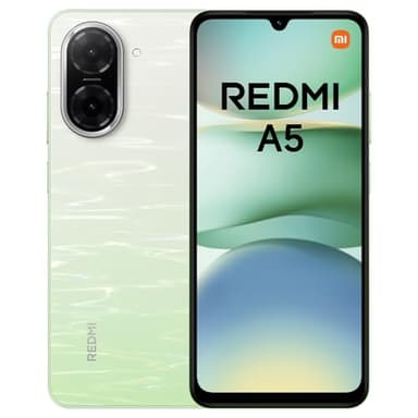 Redmi A5 Smartphone, 3+64GB, Verde, dual camera con AI da 32MP, ampia batteria da 5200mAh (typ), potente processore octa-core, display immersivo da 6,88" a 120Hz (caricatore non incluso)