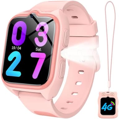 IOWODO Smartwatch Bambini 4G, Orologio Localizzatore GPS con Chiamata Video, Funzione SOS, Modalità Campus, Giochi Educativi, Batteria 800mAh, Impermeabile, Regalo per Ragazzi e Bambine Girl