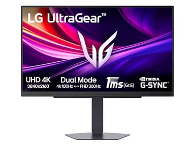 LG UltraGear 27G810A Monitor Gaming 27" UHD 4K 180Hz / FHD 360Hz, IPS 1ms (GtG), G-Sync Compatible, AMD FreeSync Premium, VRR, HDR 400, HDMI 2.1, DP, Hub USB, AUX, Stand regolabile, Nero