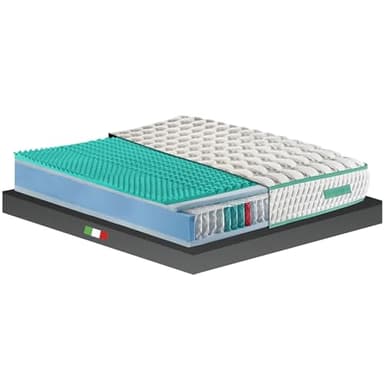 GEEMMA® Materasso matrimoniale 160X200 Molle Insacchettate e Memory H27 – Dispositivo Medico, Doppio Lato Comfort/Semirigido, Ortopedico per Mal di Schiena, Tessuto Anallergico - HYBRID MEMORY MED PRO