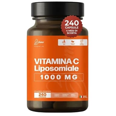 Vitamina C Liposomiale 1000mg – 240 Capsule Vegane (4 Mesi) – Alto Assorbimento da Acido L-Ascorbico – Supporto Sistema Immunitario Energia – Integratore Antiossidante Senza Magnesio Stearato