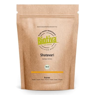Shatavari in polvere bio 250g | Asparagi indiani | Asparagi racemosu | Ayurveda | imbottigliato e certificato in Germania | Biotiva