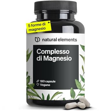 Magnesio Completo – qualità premium: a base di 5 composti di alta qualità – 400 mg di magnesio elementare per dose giornaliera – testato in laboratorio, vegano, ad alto dosaggio