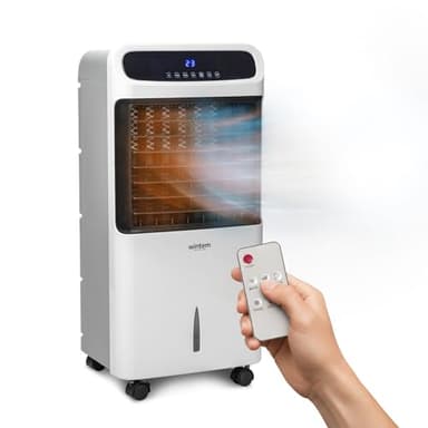 Avilia - Raffrescatore Evaporativo Trio Clima 4in1 Freddo/Caldo 80-2000W con Umidificazione, Purificazione Aria, Serbatoio 11L, Timer 12H, Telecomando e Ruote per Casa e Ufficio