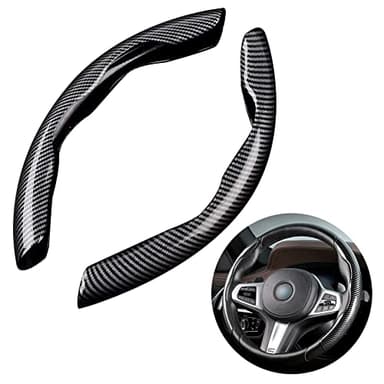 Coprivolante per auto, Coprivolante universale in Fibra di Carbonio, Misura standard universale 14 1/2"-15" per Auto, Camion, SUV, Furgoni, Presa e Durata Migliorate
