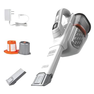 Black+Decker Dustbuster Vacuum, Cordless, AdvancedClean+, bianco (HHVK320J10)