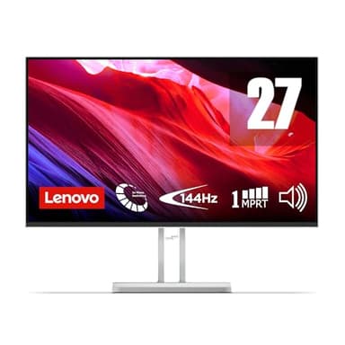 Lenovo L27-45 Monitor IPS 27" Full HD, 144Hz, 1ms, Altoparlanti integrati, HDMI e VGA, Ideale per Gaming, Studio e Home Office, VESA 100x100mm, AMD FreeSync, Inclinazione Regolabile