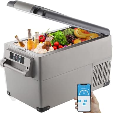 VEVOR Frigorifero Termoelettrico Portatile 35L, Frigorifero da Viaggio per Auto, Mini Frigorifero per Auto, Mini Frigorifero per Bevande con LCD