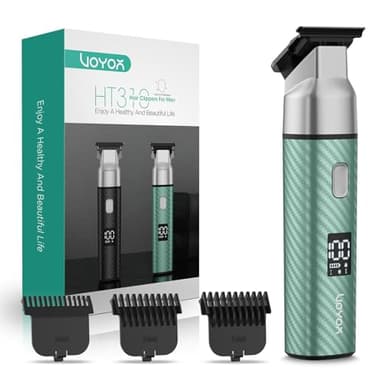 VOYOR Rasoio Elettrico Per Uomo, Depilatore Corpo Uomo Impermeabile, Tagliacapelli Con Pettini Regolabili, USB Ricaricabile, Rasoio Intimo Elettrico Per Viso, Braccia, Petto, Gambe HT310 (Verde)