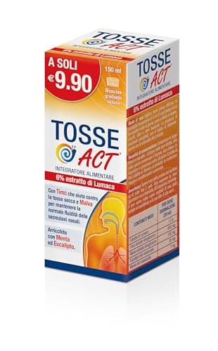 Tosse Act Sciroppo, Integratore Alimentare Liquido con 6% Estratto di Lumaca, 1 Confezione da 150 ml