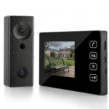 Campanello Senza Fili da Esterno con telecamera, Video Campanello, videocitofono impermeabile 1080P con schermo da 4,3 pollici, Telecamera 170°Angolo Visuale, Audio Bidirezionale, visione notturna