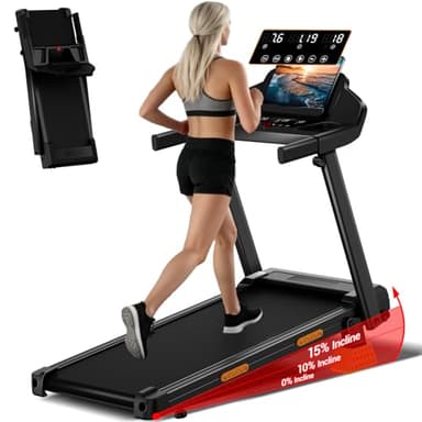 LONTEK Tapis Roulant Salvaspazio con Inclinazione 15%, Tapis Roulant Elettrico 12KM/H, Tapirulan Pieghevole da Casa con Motore da 3.0 HP e Display LED, Carico Massimo 136KG