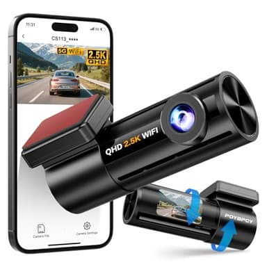 Dash Cam Auto 2.5K WiFi 5G con APP, Mini Dashcam Auto 170° Grandangolo, Telecamera per Auto 360 Gradi Rotabile, Visione Notturna WDR F1.8, G-Sensor, Loop Recording, Parking Monitor e Time-Lapse