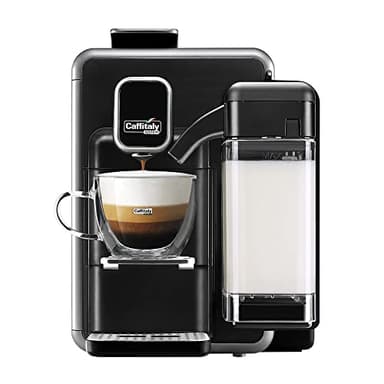 Caffitaly System - BIANCA S22 Macchina da Caffè Espresso a Sistema Chiuso per Capsule Originali R-Smart - Montalatte integrato, Poggia Tazze Regolabile, con Sistema a Capsule Originali R-smart, Silver