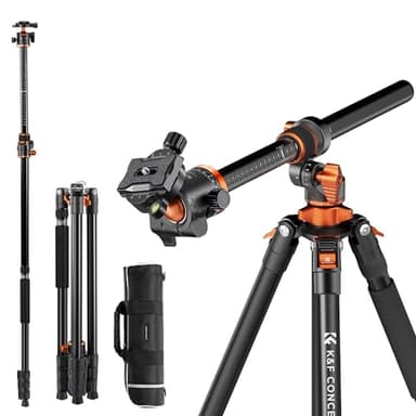 K&F CONCEPT Treppiede per Fotocamera Monopiede, 230cm Treppiede per Video Reflex con Braccio Orizzontale, Treppiede Professionale in Alluminio, con 360° Testa a Sfera per Camera Canon DSLR