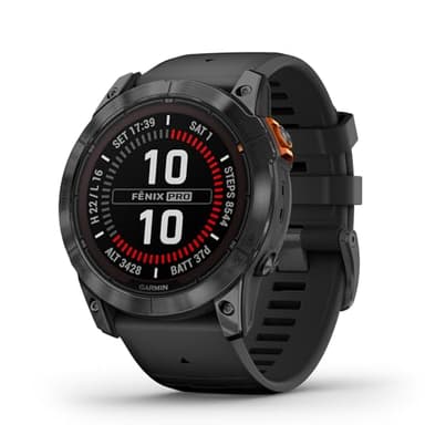 Garmin fēnix 7X Pro Solar, Smartwatch, Ricarica solare, 51mm, Torcia LED, Display 1,4", Touchscreen, +30 Sport, GNSS multi-band, Mappe, Musica, Pay, Autonomia 37 giorni (Slate Gray & Black)