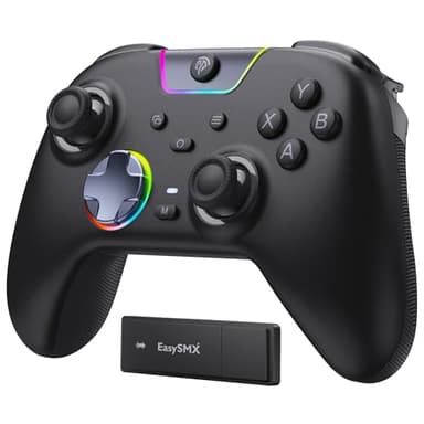 EasySMX X05PRO Controller Wireless PC con Tasti Quiet, Trigger 2 Livelli, Joystick Hall, 2 Pulsanti Programmabili, Batteria 1000mAh, Compatibile PC Windows/Switch/Android/iOS-Nero