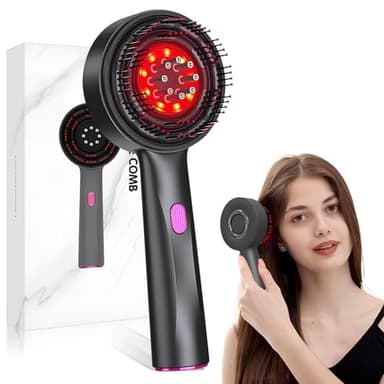 Spazzola elettrica per massaggio del cuoio capelluto, massaggiatore elettrico 2 in 1, massaggiatore elettrico per cuoio capelluto, applicatore di olio per capelli con luce rossa, cura del cuoio