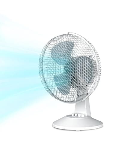 COMFEE' CFT40PW00A2 40CM Ventilatore da Tavalo, 25W Silenzioso Ventilatore Con 3 Pale, 3 Livelli di Velocità, Oscillazione 90°, Efficiente e adatto per casa e ufficio, Bianco