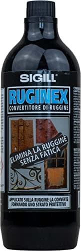 SIGILL, Ruginex, Convertitore di Ruggine, Composto Chimico in Emulsione Acquosa, Protegge e Previene di Riformarsi di Ossidazioni, Made in Italy, Flacone da 750 ml