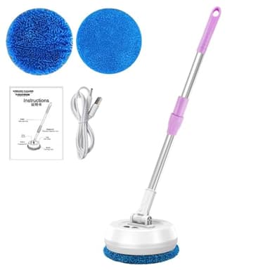 Mano Elettrico - Detergente Per Pavimento Rotante Wireless A 180 ° | Potente Macchina Per La Pulizia Del Pavimento E Lucidatrice Con Doppi Cuscinetti Per Legno Duro, Laminato, Marmo, Vinile E Piastrel