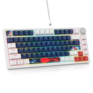 SbocKeeb Tastiera meccanica con guarnizione al 75%, tastiera RGB meccanica cablata personalizzata TKL al 75% sostituibile a caldo con cuscinetti fonoassorbenti, QWERTY americana programmabile
