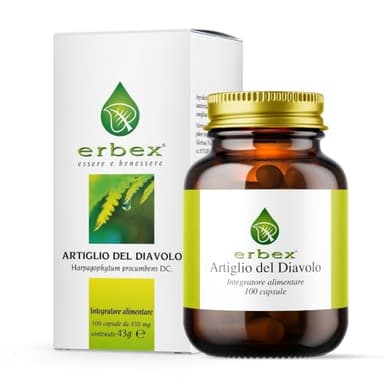 Erbex Integratore Artiglio del Diavolo Forte 100 Capsule - Benessere Ossa Muscoli Articolazioni - Artiglio del Diavolo Compresse Naturale - Riduce Disagi Articolari - 100 Capsule per Uso Quotidiano