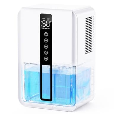Deumidificatore Casa con 2500ml, Deumidificatore Casa Muffa Controllo Umidità & Modalità Sonno & 3 Velocità, Timer 6 a 48 Ore, Comando Touch e Luci RGB e Protezione Antitraboccamento (800 ml/Giorno)
